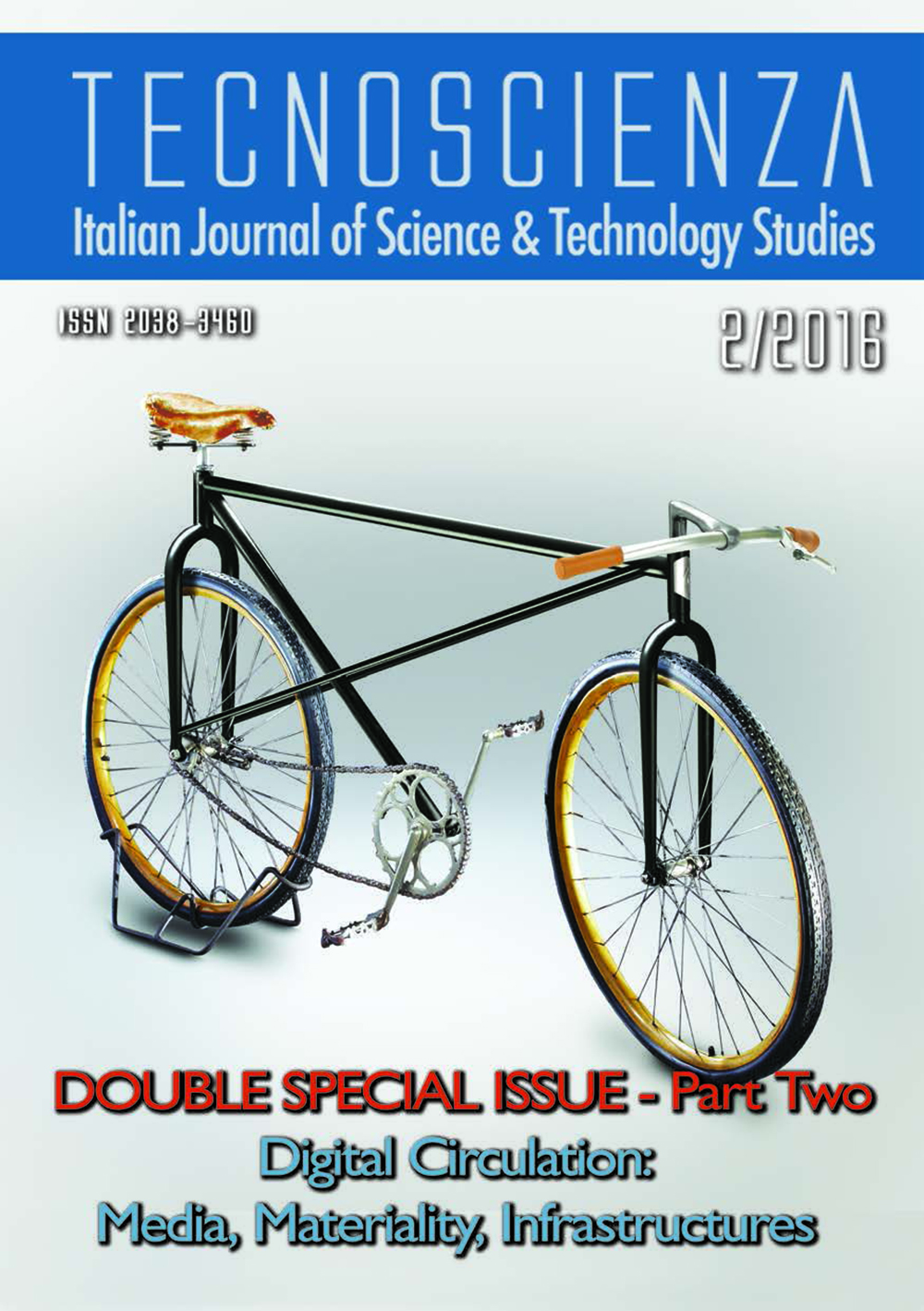 "Velocipedia" by Gianluca Gimini. Cover of Tecnoscienza number 14 (2nd Issue, Year 2016)